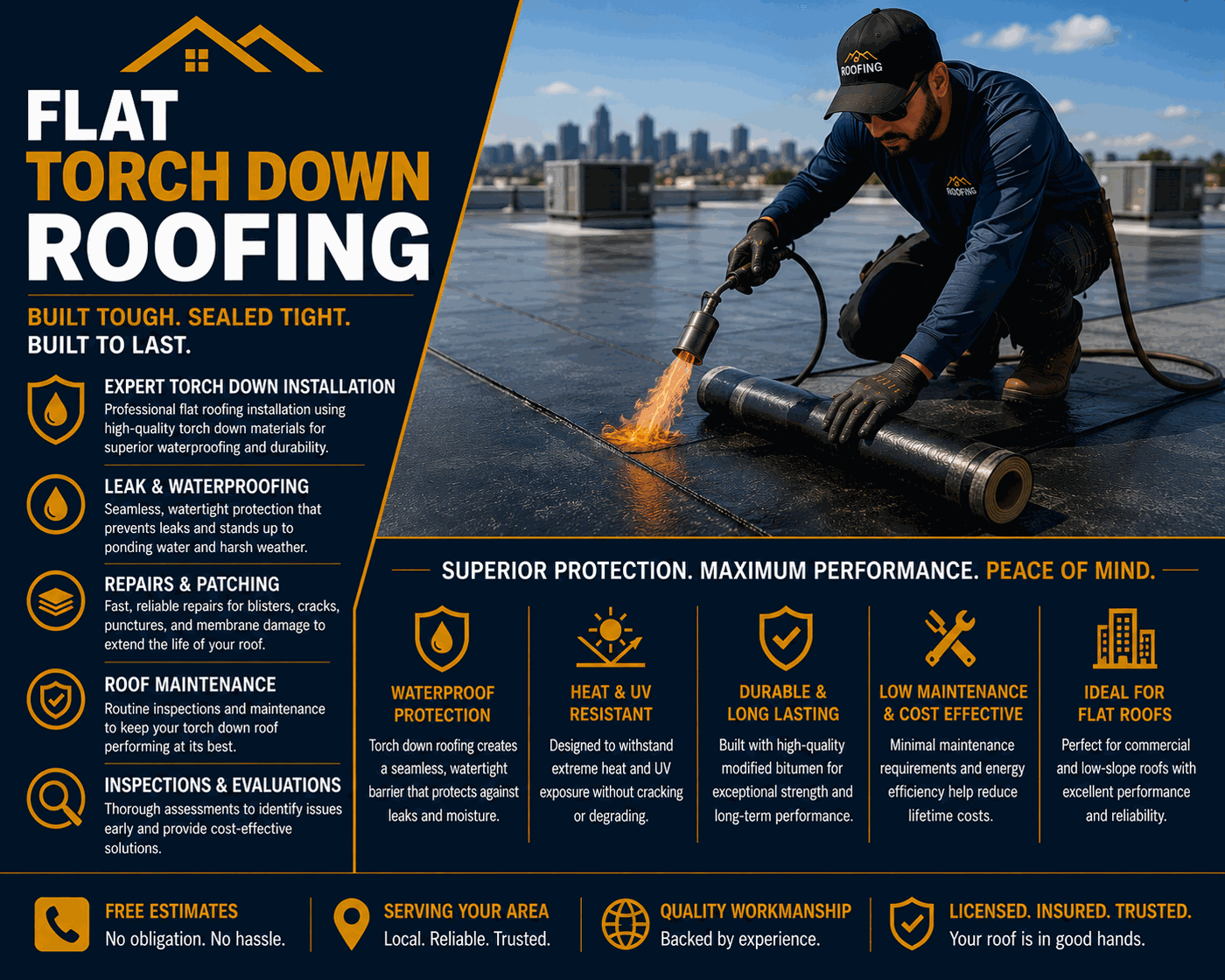 Flat Torch Down Roofing Hidden Hills ​