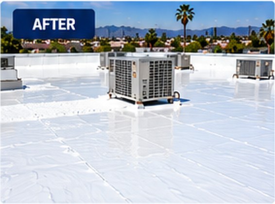 The same Sunland roof after silicone coating