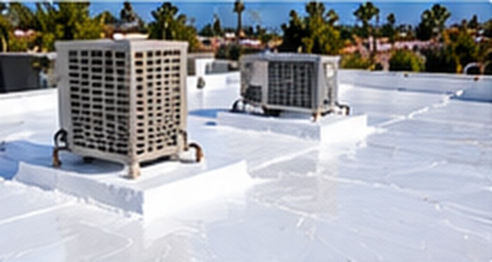 Coated commercial flat roof