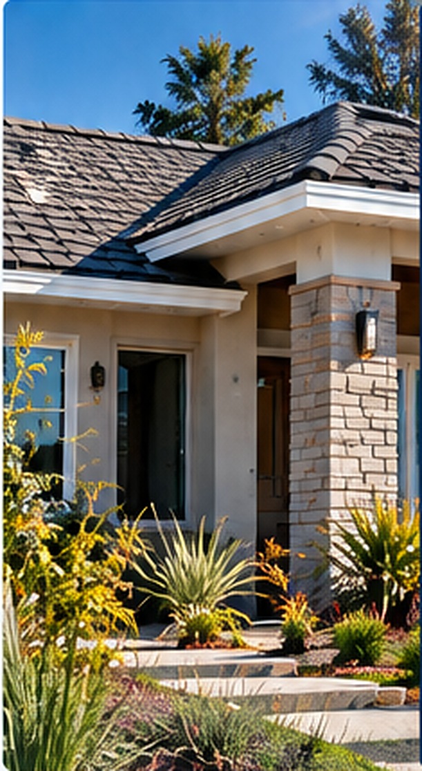 Front entry of a Sunland home with a new roof &mdash; Sunland Roofing