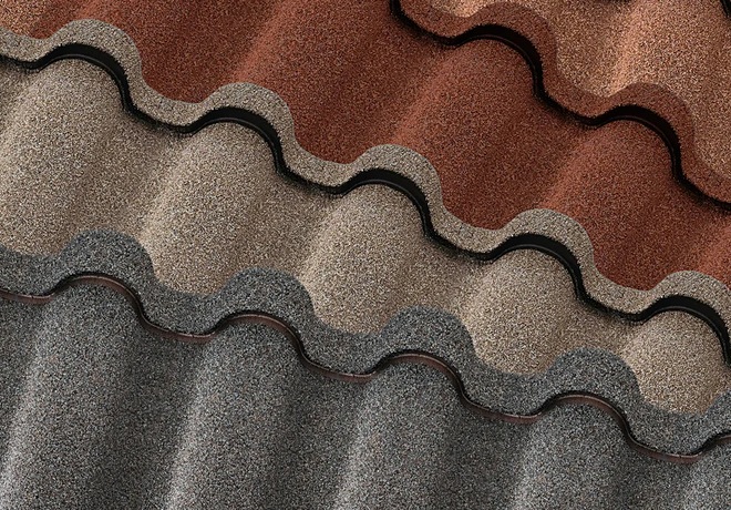 Stone coated steel roofing tiles in three colors &mdash; Metal Roofing Dogpatch
