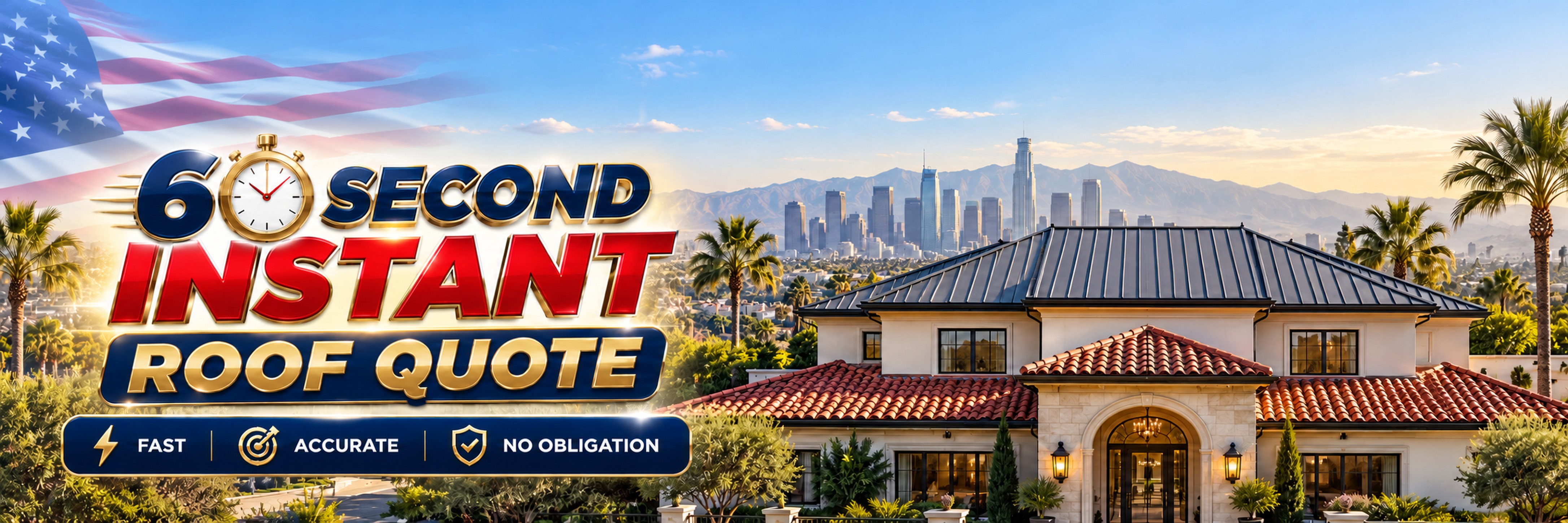 60 second instant roof quote over a Southern California tile roof &mdash; Sunland Roofing