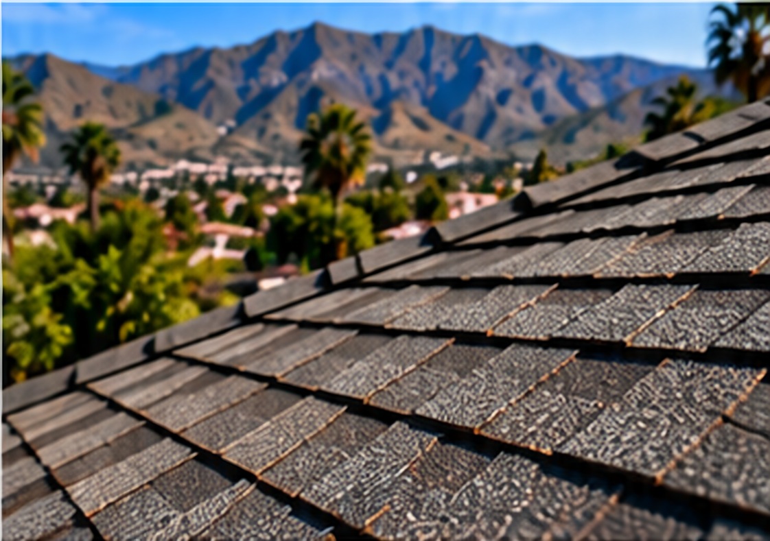 Asphalt shingle roof above the Sunland hillside &mdash; Shingle Roofing Sunland