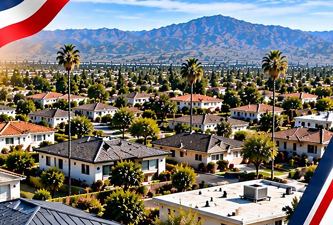Sunland homes with red tile roofs below the Verdugo Mountains &mdash; Tile Roofing Sunland