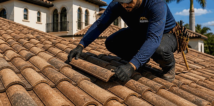Mediterranean-style Sunland home with a red clay tile roof &mdash; Tile Roofing Sunland