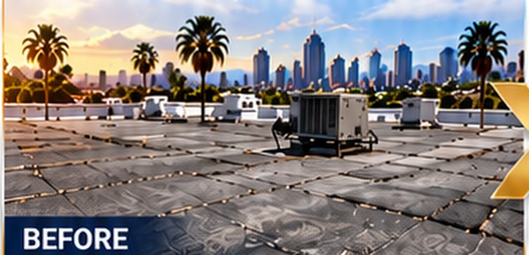 Weathered flat roof before torch down — Compton Roofing